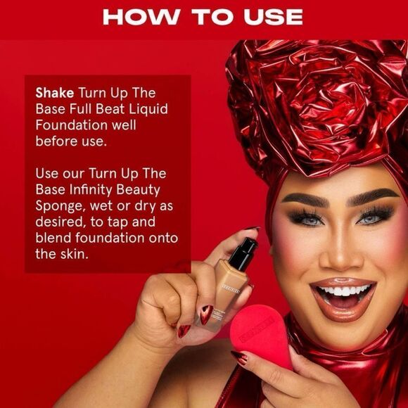 🌷One/Size 55N Med Dark Neutral Turn Up The Base Liquid Foundation New FullSz - Picture 10 of 12